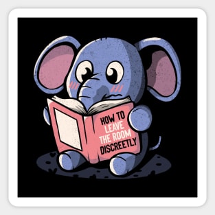 How To Leave The Room Discreetly - Elephant Book Reader by Tobe Fonseca Sticker